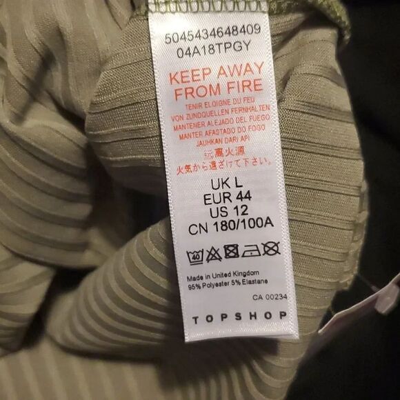 TOPSHOP Ladies Sz 12 Gray Ribbed Crop Top - Picture 5 of 6